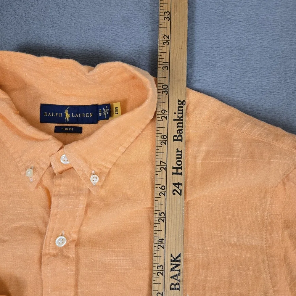 Polo Ralph Lauren Button Down Shirt Mens XL Orange Long Sleeve Flesh Pony Cotton